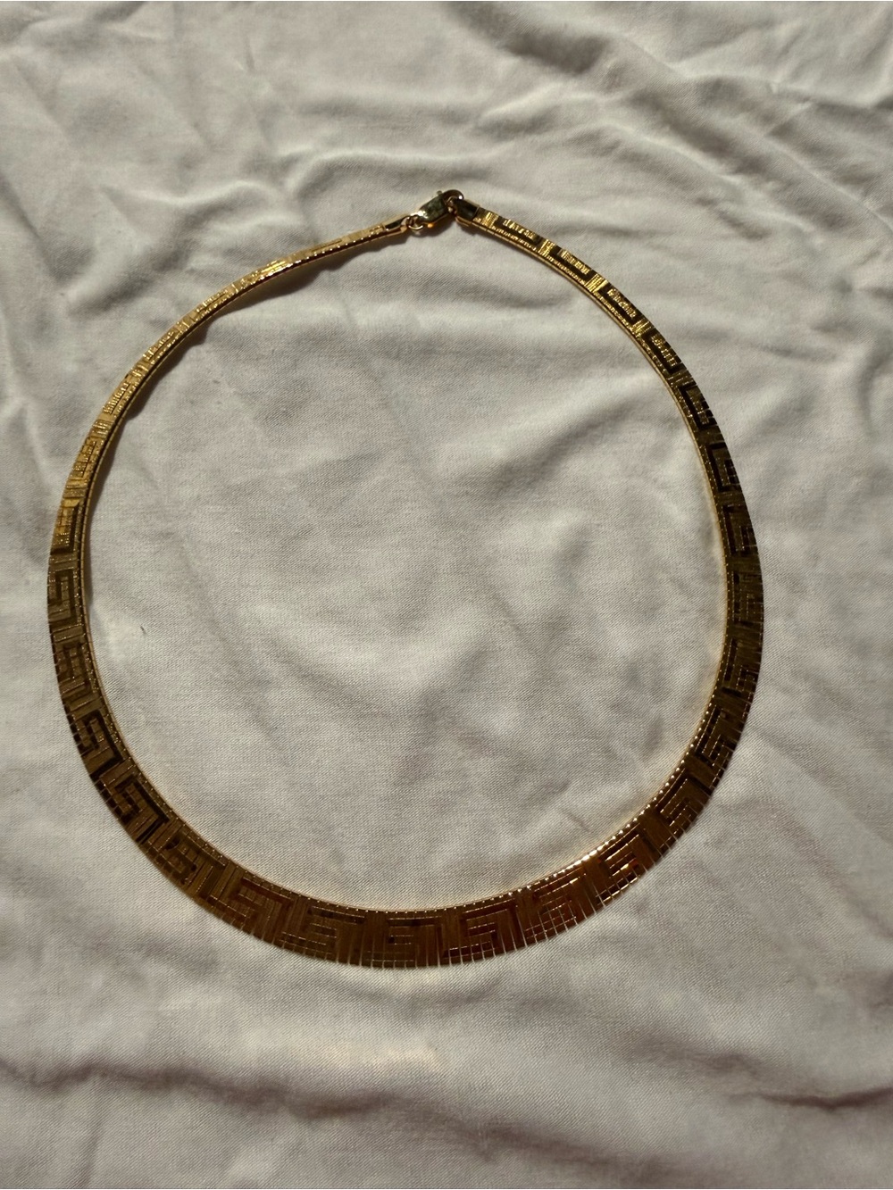 Gold Geometric Engraved Collar Necklace - Women Jewelry